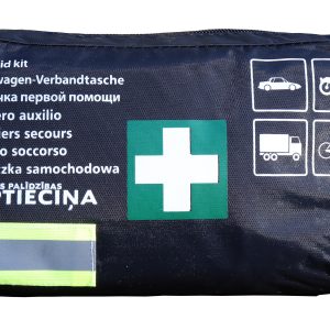 Pirmās palīdzības aptieciņa somiņā. Atbilst MK not. Nr.713 - 400-09004
