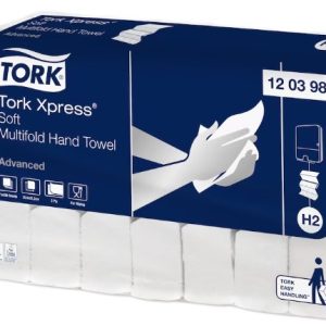 Papīra dvieļi TORK H2 Xpress Multifold Soft, 2 slāņi, balti, 180 gab., 120398 - 400-09572