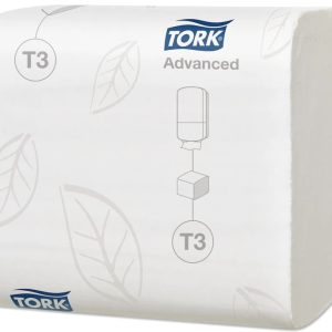 Tualetes papīrs TORK Advanced T3, 2 sl., 252 lapiņas, 19 x 11 cm, baltā krāsā - 400-09751