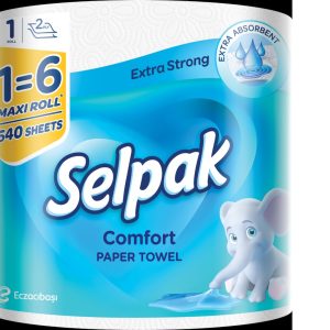 Papīra dvieļi SELPAK Comfort Maxi 1=6, 2 slāņi, 70.74m, 540 loksnes, 1 rullis - 400-10954