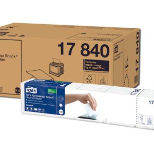 Salvetes dozatoram TORK XPRESSNAP SNACK, 1 sl., loksnes izmērs 21.3 x 21.6 cm, 5 x 225 salvetes, baltā krāsā - 400-11473