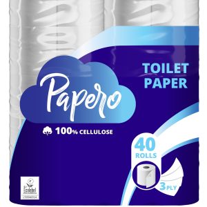 Tualetes papīrs PAPERO, 3 slāņi, 12.76 m, 116 loksnes, 40 ruļļi - 400-11905