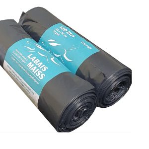 Atkritumu maisi LABAIS MAISS LDPE, 150l, melni, 80x110cm, 35mk, 10gab - 400-11915