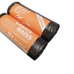 Atkritumu maisi LABAIS MAISS LDPE, smalkie, 25l, melni, 48x60cm, 10mk, 20gab - 400-11923