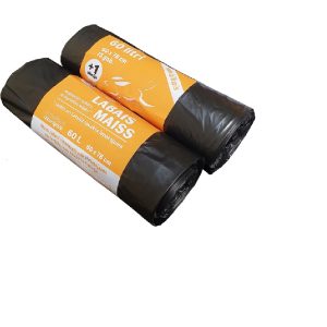 Atkritumu maisi LABAIS MAISS LDPE, smalkie, 60l, melni, 60x78cm, 15mk, 15gab - 400-11925