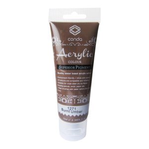 Akrila krāsa, 75ml, 1271 oranži brūna (Burnt Umber) - 550-03415