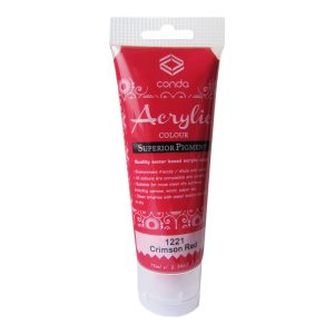 Akrila krāsa, 75ml, 1221 aveņu sarkana (Crimson Red) - 550-03422