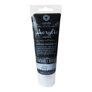 Akrila krāsa, 75ml, 1283 melna (Ivory Black) - 550-03435