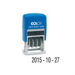 Zīmogs COLOP Mini-Dater S120 D16 (ISO standarts YYYY-MM-DD) zils korpuss, zils spilventiņš - 650-00060