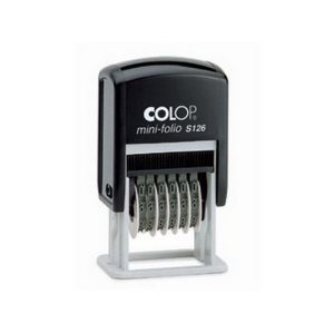 Zīmogs COLOP MINI Folio numerators S126, melns spilventinš,  4mm, 6 cipari - 650-00100