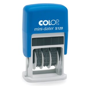 Zīmogs COLOP Mini-Dater S120 03 (ciparu) zils korpuss, zils spilventiņš - 650-00137