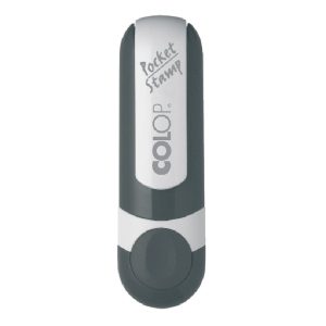 Zīmogs COLOP Pocket Stamp R40 pelēks korpuss, zils spilventiņš - 650-00187