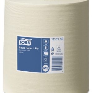 Papīrs slaucīšanai TORK M2 Universal Basic, 1 sl., 20.5 cm x 300 m, dzeltenā krāsa - 400-03658