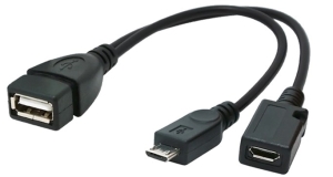 Adapteris Gembird USB OTG 0.15m USB OTG AF + MicroBF - Micro BM