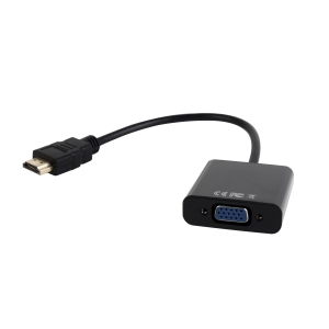 Adapteris Gembird HDMI to VGA and audio adapter cable, single port, black