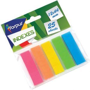 Pašlīpošie indeksi 12mmx44mm, 5x25lpp caurspīdīgi, plastiks