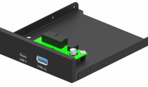 Adapteris Gembird Internal 3.5 Front PC Panel USB 3.1 Type-A + Type-C Port Black
