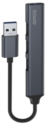 Adapteris Savio USB-A – 3 × USB-A 2.0 / 1 × USB-A 3.1 GEN 1 HUB AK-70