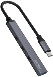 Adapteris Savio USB-C – 3 × USB-A 2.0, 1 × USB-A 3.1 GEN 1 HUB AK-71