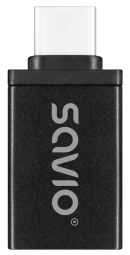 Adapteris Savio AK-80 USB-C to USB-A Black