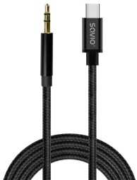 Kabelis SAVIO USB-C – MiniJack 3.5 mm 1m