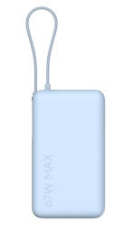 Ārēja baterija Xiaomi 10000mAh 67W Ice Blue ar integrētu USB-C vadu