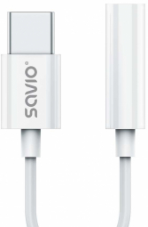 Savio USB-C Male - 3.5 mm Female White