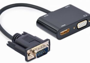 Adapteris Gembird VGA Male - HDMI Female 0.15m Black