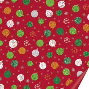 Dekoratīvs kartons 50x70cm Baubles, sarkans
