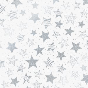 Caurspīdīgs pauspapīrs A4 Christmas Colour Stars, sudraba, 25gab.
