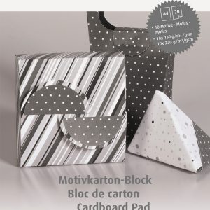 Dekoratīva kartona komplekts A4, melns-balts, 20gab.