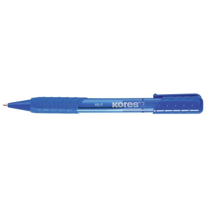 Lodīšu pildspalva KORES SUPER SLIDE K6 F 0.7 mm zila - 200-07625