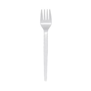 Plastmasas dakšas, 17 cm, 100 gab., baltā krāsā