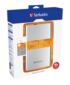 Ārējais cietais disks Verbatim 1TB 2.5", Silver, USB3.0
