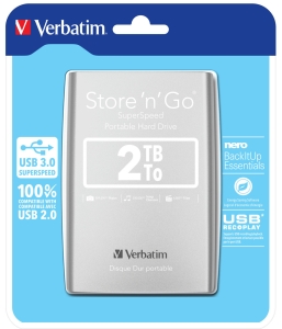 Ārējais cietais disks Verbatim 2TB 2.5", Silver USB3.0