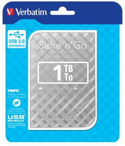 Ārējais cietais disks Verbatim 1TB 2.5" USB3.0 Silver GEN2
