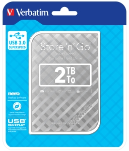 Ārējais cietais disks Verbatim 2TB 2.5" USB3.0 Silver GEN2