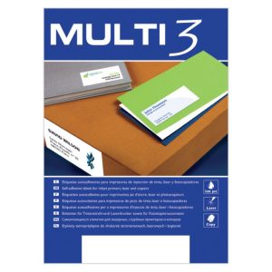 Uzlīmes MULTI 3 ar izmēru 70x37mm, 100 loksnes - 100-00372