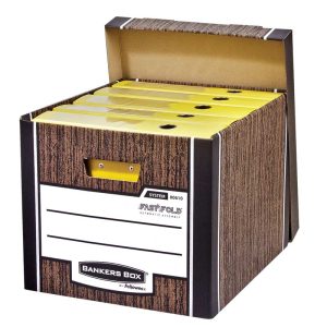 Arhīva kārba Fellowes Woodgrain ar vāku, 325 x 285 x 385 mm, 2 gab./iepak. - 150-03236