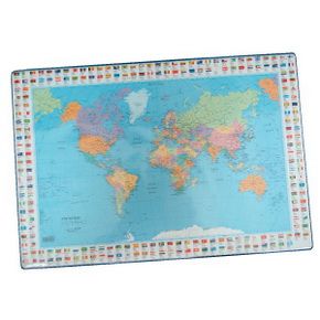 Galda segums Bantex 44x63 cm ar pasaules karti (angļu val.) - 200-02542