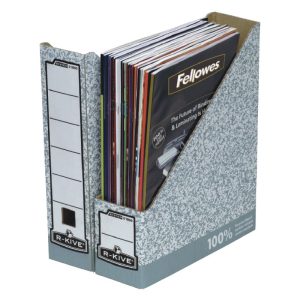Arhīva bokss FELLOWES ar izmēru 78x311x258mm, pelēkbalta - 200-03458