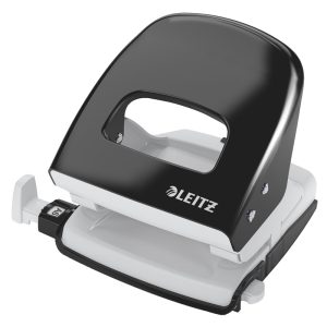 Caurumotājs LEITZ WOW 5008 caurdur līdz 30 lapām, melnā krāsā - 200-08001