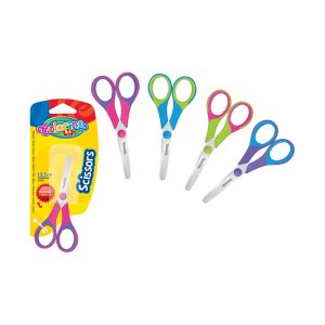 Šķēres COLORINO KIDS 14 cm, ar gumijotiem rokturiem, blisterī - 200-08924
