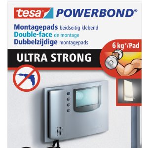 Līmējoša masa tesa® Powerbond Ultra Strong Pads, sadalīta kvadrātiņos, abpusēja, iekšdarbiem un ārdarbiem, 0,6 x 20mm - 200-13235