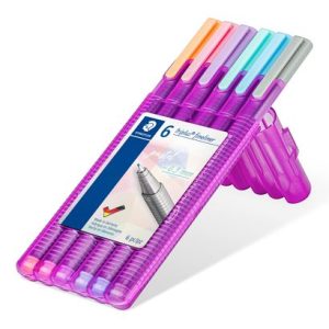Flomasterveida pildspalvas STAEDTLER Triplus, 0.3 mm, 6 pasteļu krāsas - 200-13358