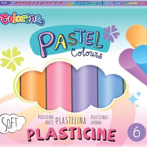 Plastilīns Pastel, 6 krāsas, apaļš - 200-14735