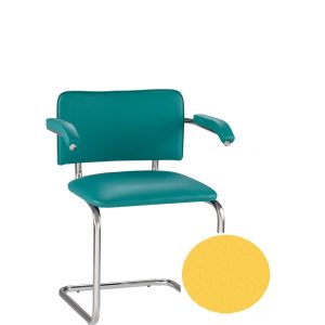 Krēsls NOWY STYL SYLWIA ARM V-26, dzeltenas ādas imitācija - 350-00800