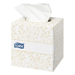 Kosmētiskās salvetes TORK Premium EXTRA SOFT, 2 sl., 100 salvetes, 21 x 20 cm, kubs, baltā krāsā (140278) - 400-02130