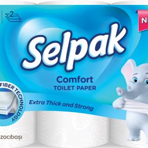 Tualetes papīrs SELPAK Comfort, 2 slāņi, 18m, 150 loksnes, 12 ruļļi - 400-08863