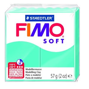 Cietējoša modelēšanas masa FIMO SOFT, 56 g, piparmētru krāsa (pepermint green) - 550-00646